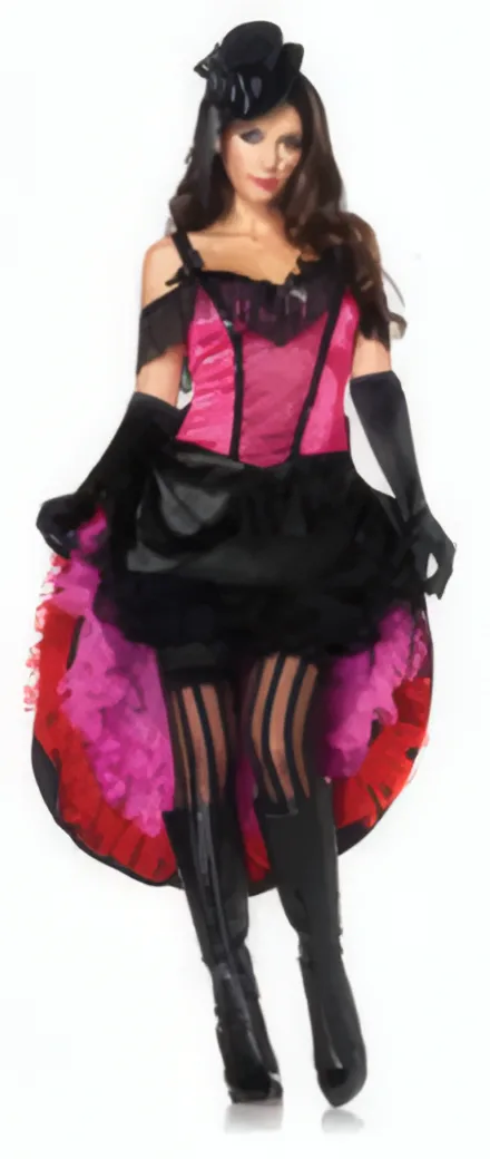 Disfraz de Can Can Fucsia y Negro